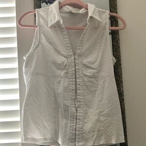 White clip up tank top